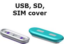 USB, SD, SIM cover